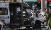 Xe chuyên chở quan tài bất ngờ bốc cháy giữa phố Đà Nẵng, tài xế may mắn thoát nạn