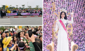 Hoa hậu Việt Nam Đỗ Thị Hà về quê được người dân Thanh Hóa bao vây đón chờ, nhìn tưởng biển fan đón idol Kpop