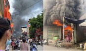 Hà Nội: Cháy chợ ngoại thành, người dân hoảng sợ khi cột lửa bốc cao hàng chục mét