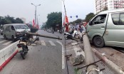 Ô tô đâm gãy cột điện trên đường Giải Phóng, Hà Nội