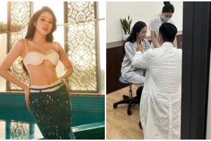Rò rỉ hình ảnh Hoa hậu Thanh Thủy xuất hiện tại thẩm mỹ viện, nghi vấn dao kéo vòng 1 lộ rõ?