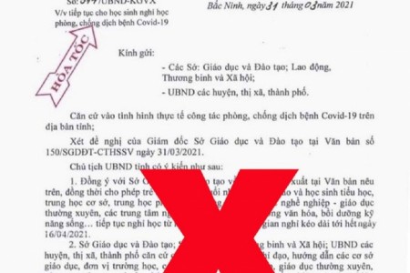 Phút sai lầm ngày 1/4: Giả mạo văn bản cho học sinh nghỉ học, một đối tượng bị tỉnh Bắc Ninh truy tìm ráo riết