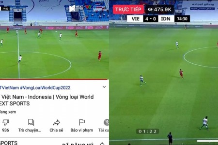 Trận đấu Việt Nam - Indonesia đêm 7/6 lập kỷ lục người xem trên Internet