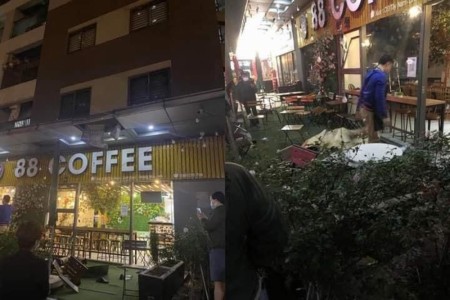 Người đàn ông rơi tầng 12 chung cư Linh Đàm, xuyên thủng mái che quán cafe