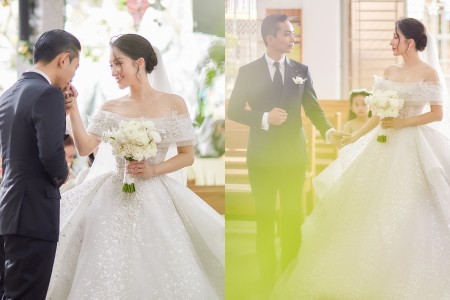 Toàn cảnh hôn lễ nhà thờ đẹp như mơ của Khánh Thi - Phan Hiển