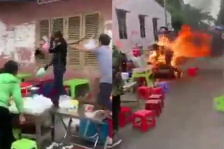 Xôn xao đoạn clip người đàn ông tự tưới xăng rồi châm lửa thiêu giữa chợ