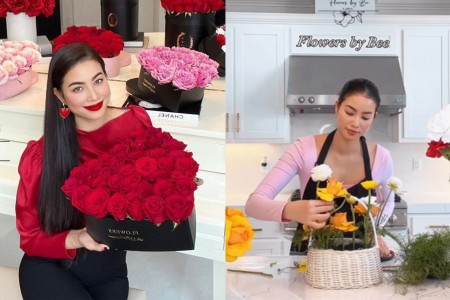 Hoa hậu Phạm Hương mở cửa hàng hoa, kiếm tiền tỷ bên Mỹ