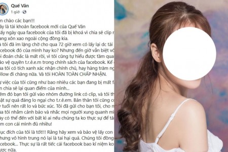Một nữ ca sĩ thừa nhận đã share link clip nhạy cảm của trẻ em và bị khoá Facebook