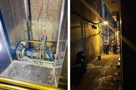 Clip rơi thang máy ở Hà Nội, 2 người đàn ông tử vong
