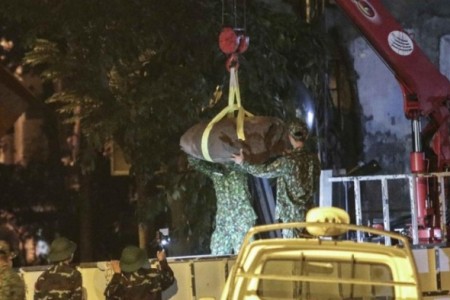 Quả bom nặng 340kg được phát hiện ở phố Cửa Bắc - Hà Nội đã được hủy nổ an toàn