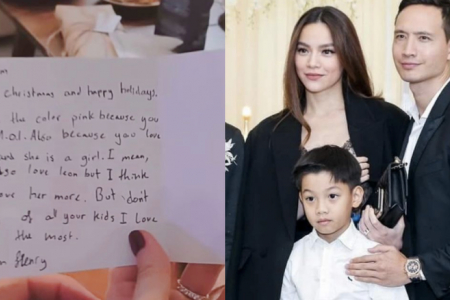 Hà Hồ khoe thiệp mừng Giáng sinh Subeo viết bằng tiếng anh, tiết lộ mối quan hệ của con trai với Kim Lý