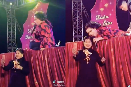 Chiều fan, ca sĩ Phi Nhung có màn xử lý 'đi vào lòng người' khi biểu diễn ở sân khấu quá cao
