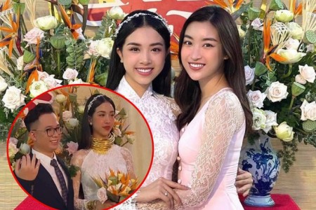 Dàn hoa hậu đọ sắc trong đám cưới của Á hậu Thúy An, cô dâu đeo hơn 10 kiềng vàng nặng 'trĩu cổ'