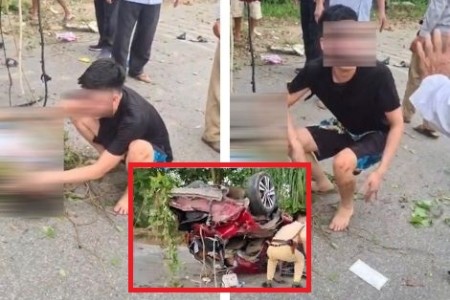 Clip nhóm Youtube Duy Thường tai nạn tại Bắc Ninh: 2 thành viên gào khóc bên thi thể 3 người bạn đã tử vong