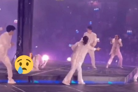 Clip: Nhóm nhạc Idol bị Tivi LED khổng lồ rơi trúng đầu khi đang biểu diễn