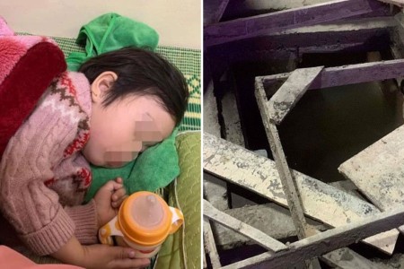 Clip: Khoảnh khắc cứu bé gái 3 tuổi rơi xuống cống thoát nước ở Bắc Giang
