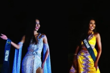 Đại diện Việt Nam tại Miss Earth: Catwalk trong không gian tối om, diện đầm lộng lẫy vẫn flop