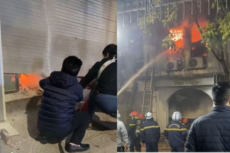 Bắc Ninh: Cửa hàng giày dép cháy dữ dội trong đêm
