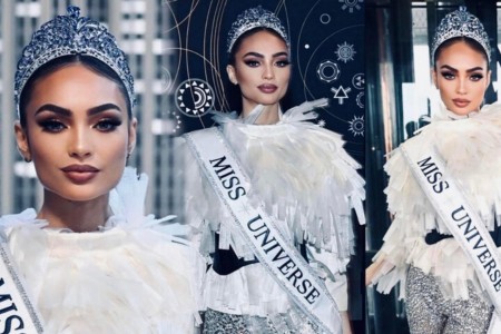 Tân Miss Universe diện váy tái chế sau đăng quang, fan xuýt xoa: Đúng là nói được làm được