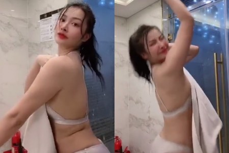 Yaya Trương Nhi gây 'nóng mắt' khi diện bikini uốn éo trong phòng tắm