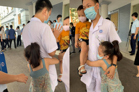 Xúc động câu chuyện bố đi Bắc Giang chống dịch, hai con nhỏ khóc ôm mãi không rời