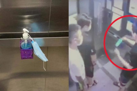 Người đàn ông khạc nhổ trong thang máy chung cư ở Hà Nội giải thích: Do bị vướng họng và đứt dây khẩu trang