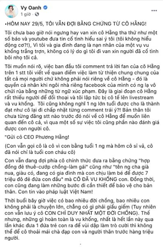Bà Phương Hằng vừa thông báo hoãn livestream, Vy Oanh đã gửi ngay lời ...