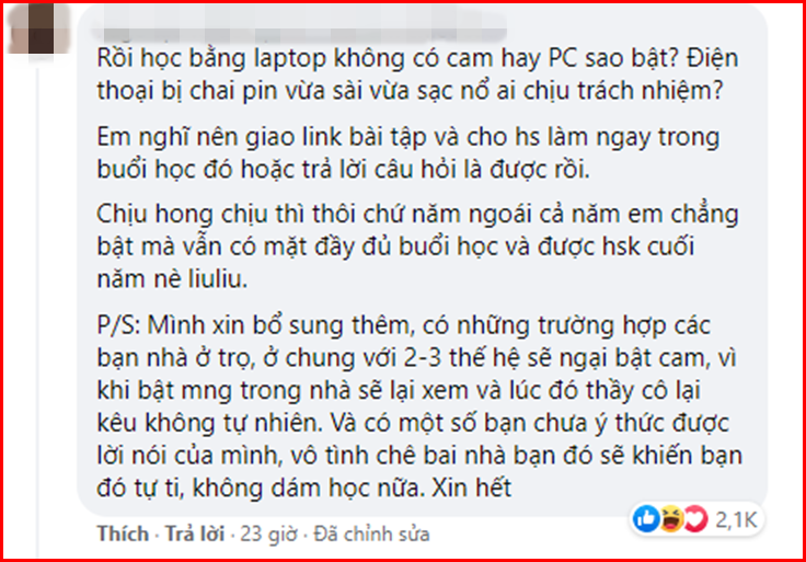 sinh vien than troi truoc thong tin hoc online phai bat camera