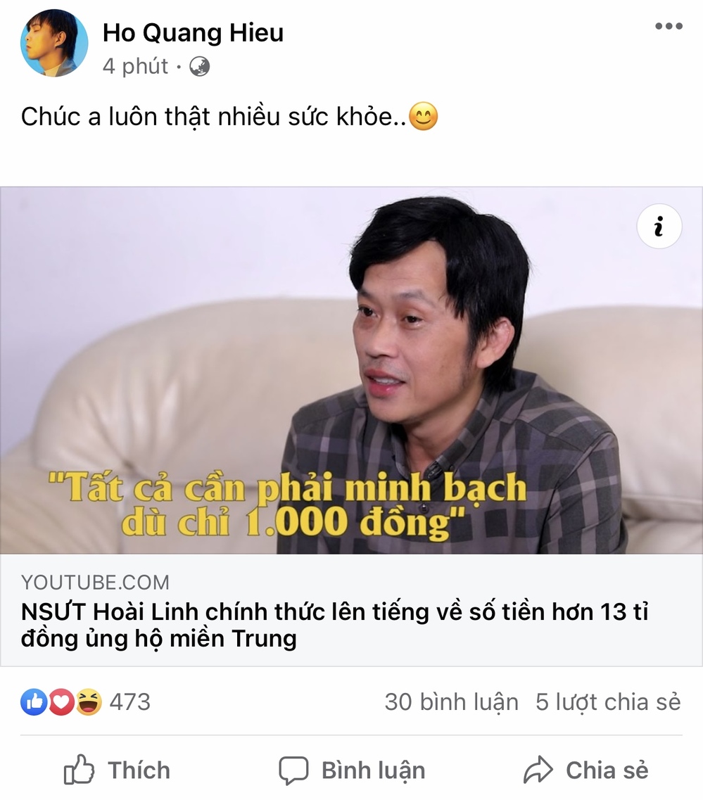 nghe si Viet ung ho Hoai Linh trong on ao tien tu thien