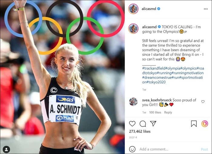 Alica Schmidt tham gia olympic