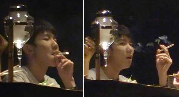 Hình ảnh Vương Nguyên hút thuốc