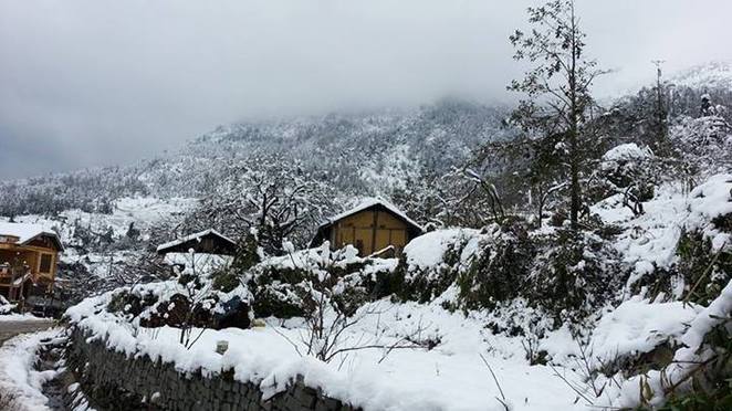 Một góc của thị trấn Sapa khi mùa tuyết về (Nguồn ảnh: Internet)