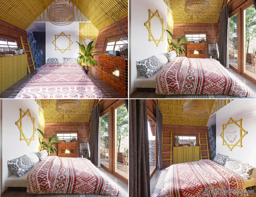 Phòng ngủ được trang trí theo phong cách vintage xinh xắn