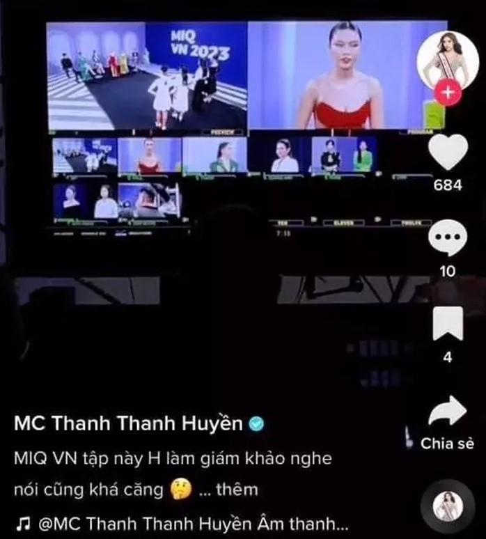 Khoe ngồi ghế giám khảo Miss International Queen Vietnam, MC Thanh Thanh Huyền vô tình làm lộ kết quả tập 4
